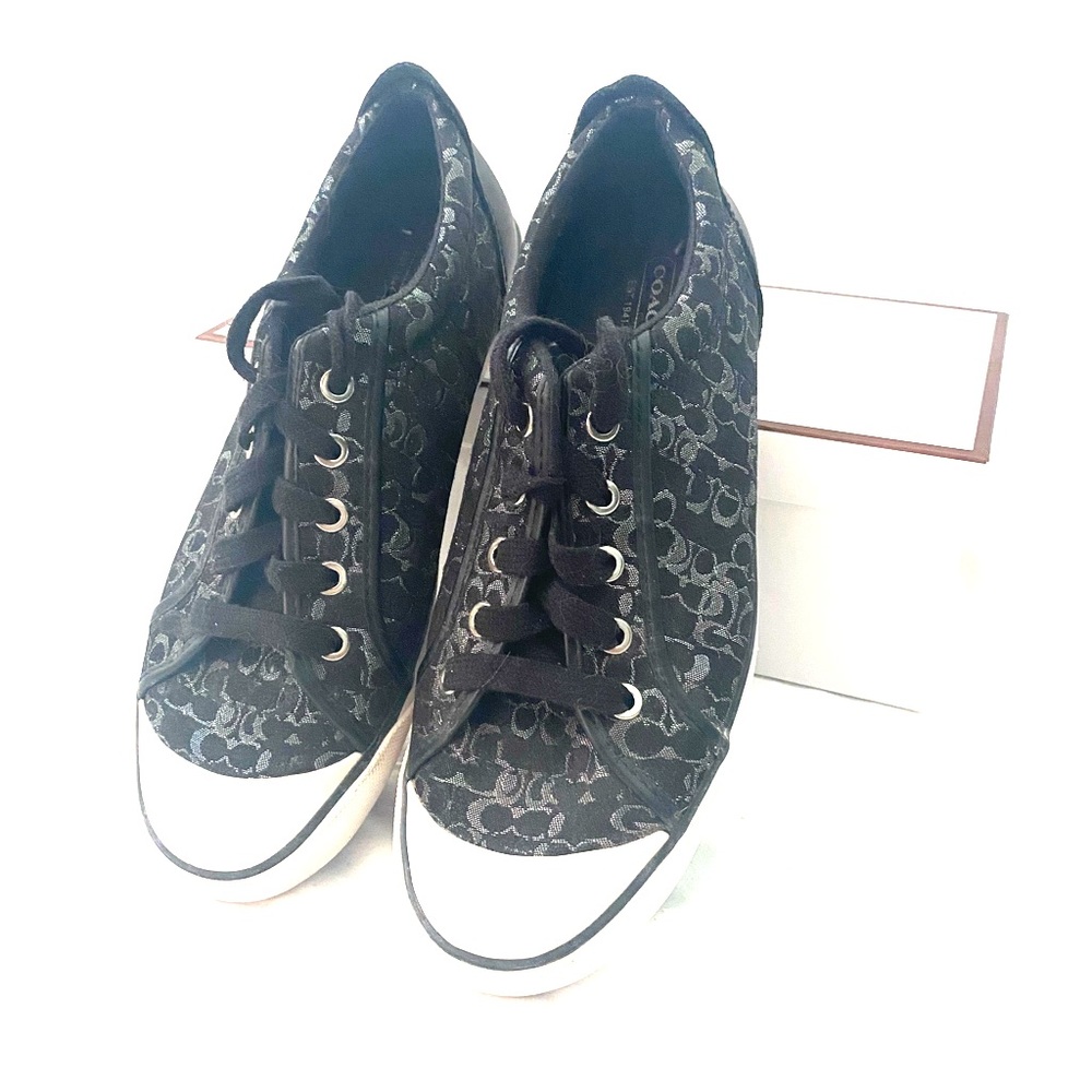 Black Coach Monogram Sneakers